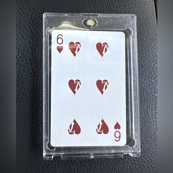 6 of Hearts Playing Card in Clear Case - Picture 1 of 2